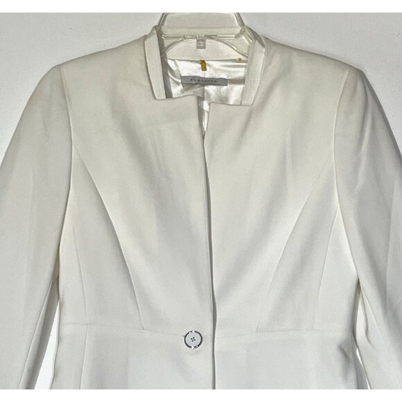 Elie Tahari White Cream One Button Pockets Blazer Jacket - Picture 14 of 14